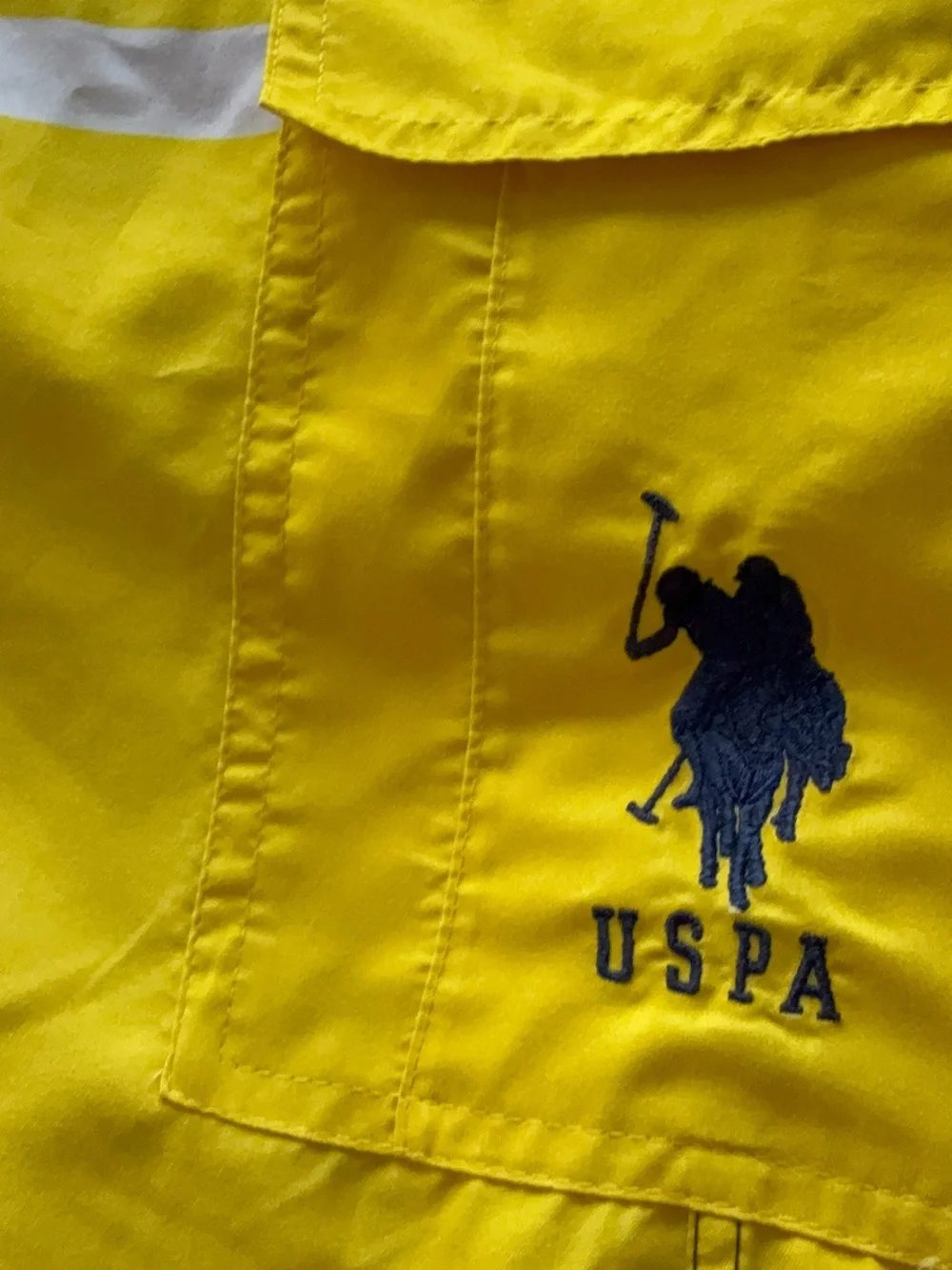 Polo Ralph Lauren Striped Cargo Swim Trunks Men's Size XL Navy Yellow